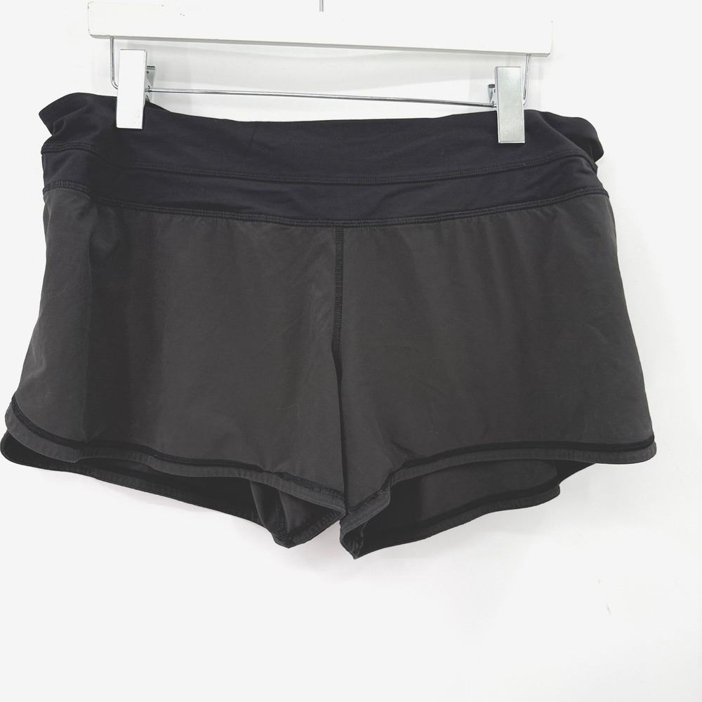 Lululemon Speed Up Running Shorts Women 12 Black Activewear Athletic Performance
